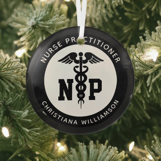 Afstuderen Caduceus, NP-verpleegkundige Glas Ornament (Insitu)