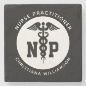 Afstuderen Caduceus, NP-verpleegkundige Stenen Onderzetter (Voorkant)