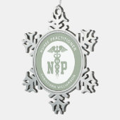 Afstuderen Caduceus, NP-verpleegkundige Tin Sneeuwvlok Ornament (Rechts)