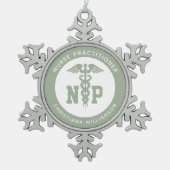 Afstuderen Caduceus, NP-verpleegkundige Tin Sneeuwvlok Ornament (Voorkant)