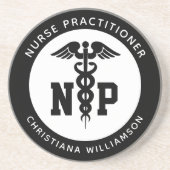 Afstuderen Caduceus, NP-verpleegkundige Zandsteen Onderzetter (Voorkant)