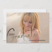 Afstuderen Calligrafie Black Gold Two Photo Kaart (Voorkant)