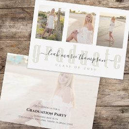 Afstuderen Calligrafie Script Gold Simple Vier Pho Kaart