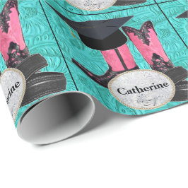 Afstuderen Cap Cowboy Laarzen Belt Custom Buckle Cadeaupapier