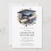 Afstuderen Cap & Diploma Afstudeerder Party Kaart (Voorkant)