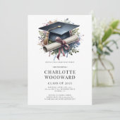 Afstuderen Cap & Diploma Afstudeerder Party Kaart (Staand voorkant)
