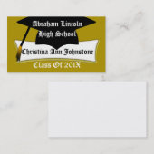 Afstuderen Cap En Diploma Graduate's Aangepaste Ka Contactkaartje (Voorkant / Achterkant)