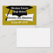 Afstuderen Cap En Diploma Graduate's Aangepaste Ka Contactkaartje (Voorkant / Achterkant)