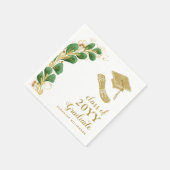 Afstuderen Cap Faux Gold Year Script Elegant Servet (Hoek)