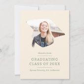 Afstuderen Cap Green 1 Foto Afstuderen Aankondiging (Voorkant)