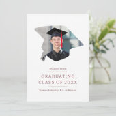 Afstuderen Cap Maroon 1 Foto Afstuderen Aankondiging (Staand voorkant)