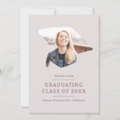 Afstuderen Cap Maroon Roze 1 Foto Afstuderen Aankondiging (Voorkant)