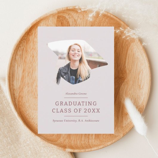 Afstuderen Cap Maroon Roze 1 Foto Afstuderen Aankondiging