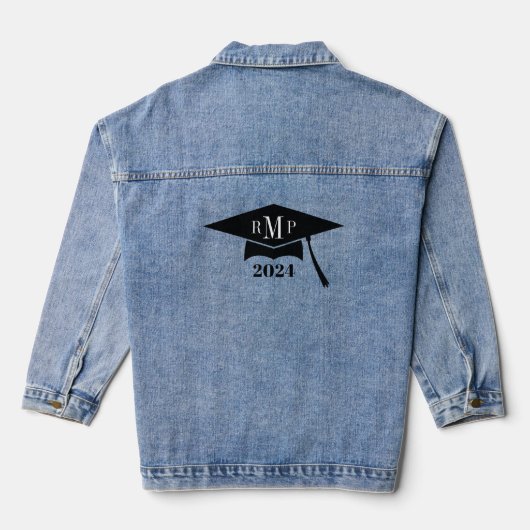 Afstuderen Cap Monogram Klasse van 2024 Denim Jacket (Achterkant)