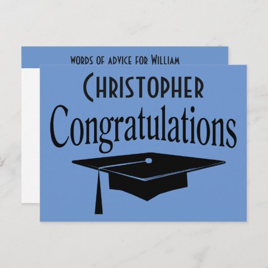 Afstuderen Cap Woorden van advies Partij Kaart (Voorkant / Achterkant)