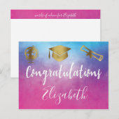 Afstuderen Cap Woorden van wijsheid Advies Pink Pa Briefkaart (Voorkant / Achterkant)