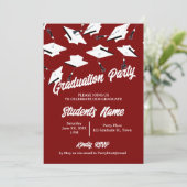 Afstuderen Caps Maroon en White Photo Afstudeerder Kaart (Staand voorkant)