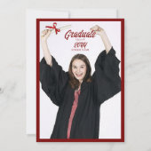 Afstuderen Caps Maroon en White Photo Afstudeerder Kaart (Achterkant)