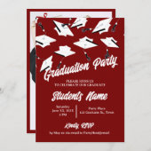 Afstuderen Caps Maroon en White Photo Afstudeerder Kaart (Voorkant / Achterkant)