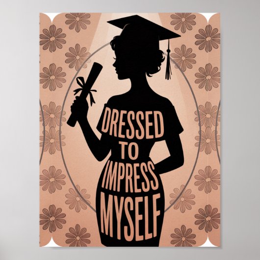 Afstuderen Caption Poster - Zelfverzekerd en Schat (Voorkant)