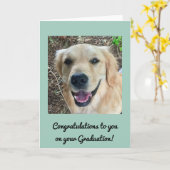 Afstuderen Card - Golden Retriever Kaart (Gele Bloem)