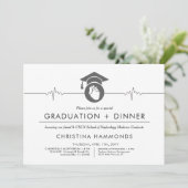 Afstuderen Cardioloog | Minimalistische Uitnodigin Kaart (Staand voorkant)