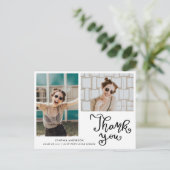 Afstuderen Casual Bedankt Script Photo Collage Briefkaart (Staand voorkant)