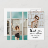 Afstuderen Casual Dank u Modern Manuscript Briefkaart (Voorkant / Achterkant)