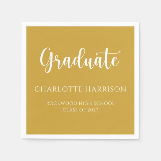 Afstuderen Casual Script Modern papier servetten (Voorkant)