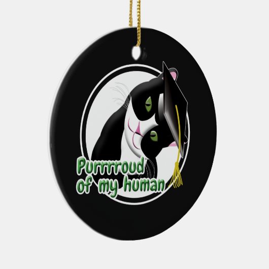 Afstuderen Cat Keramisch Ornament (Rechts)