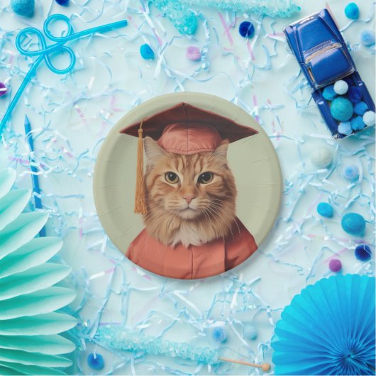 Afstuderen Cat Papieren Bordje (Feest)