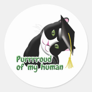 Afstuderen Cat Ronde Sticker