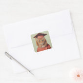 Afstuderen Cat Vierkante Sticker (Envelop)