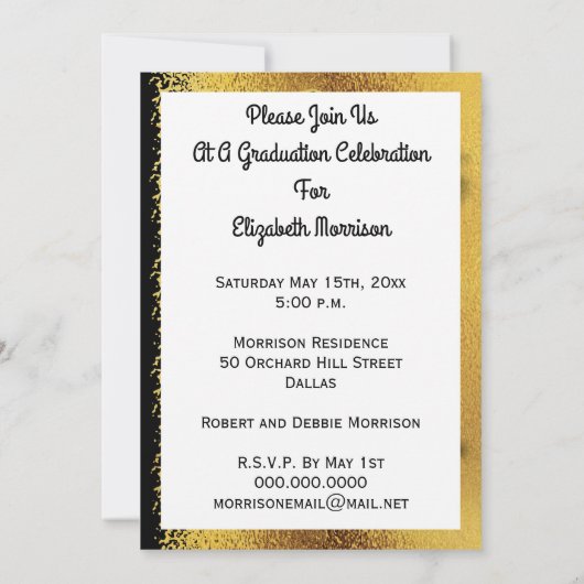 Afstuderen Celebration Afstudeerder Party Faux Gol Kaart (Achterkant)