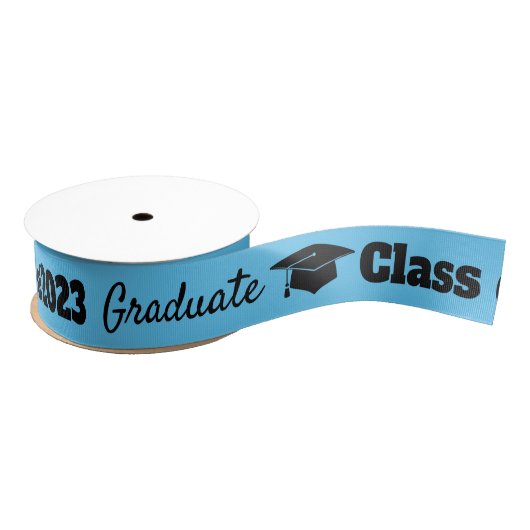 Afstuderen Celebration Black Blue Pet Vector Art Grosgrain Lint (Spoel)