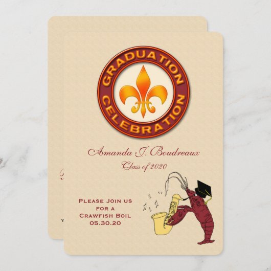 Afstuderen Celebration Crawfish Boil Party Kaart (Voorkant / Achterkant)