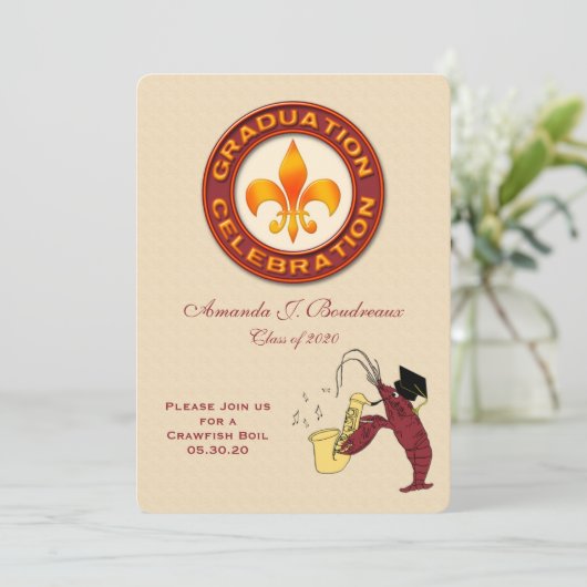 Afstuderen Celebration Crawfish Boil Party Kaart (Staand voorkant)