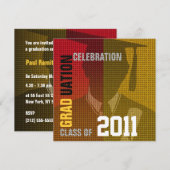 Afstuderen Celebration Invitation Pet & Gown Silo3 Kaart (Voorkant / Achterkant)