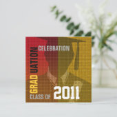 Afstuderen Celebration Invitation Pet & Gown Silo3 Kaart (Staand voorkant)