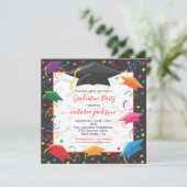 Afstuderen Celebration Party Invitation Kaart (Staand voorkant)