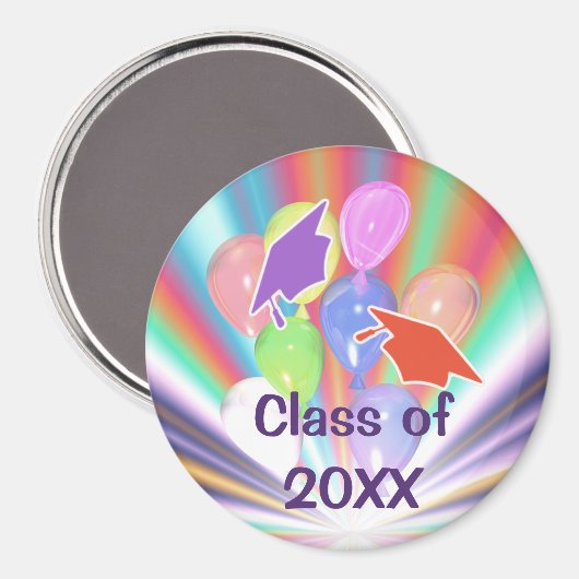 Afstuderen Celebration Petten and Balloons Magnet (Voorkant / Achterkant)