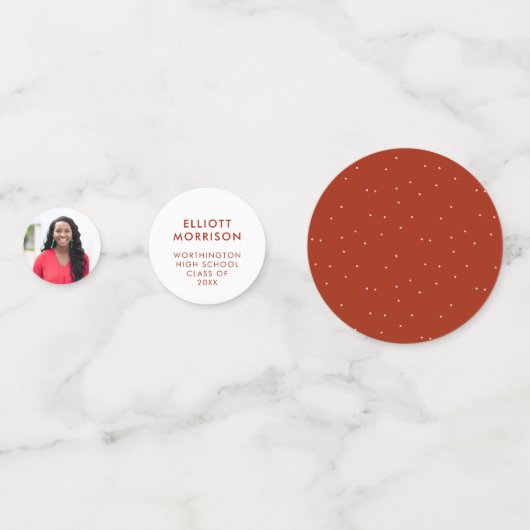 Afstuderen Celebration rood afstudeerder Confetti (Achterkanten)