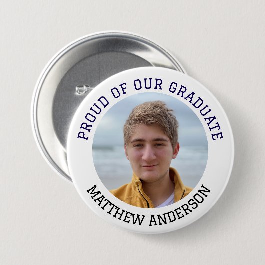 Afstuderen Ceremonie Button met de naam van het Af (Voorkant /achterkant)