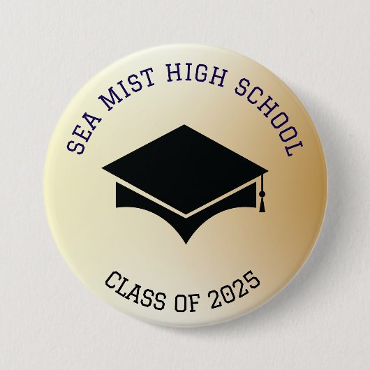 Afstuderen Ceremonie Button School Naam (Voorkant)