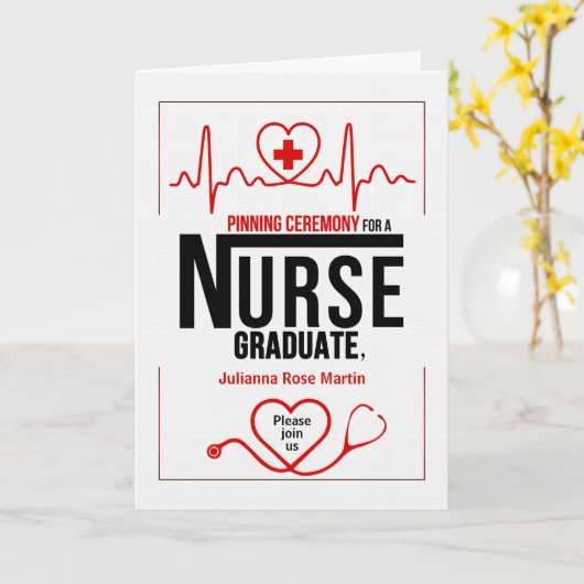 Afstuderen ceremonie-verpleegschool kaart (Gele Bloem)