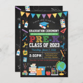 Afstuderen-ceremonie voor de kleuterschool in kaart (Voorkant / Achterkant)