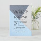 Afstuderen Ceremony Blue and Grey Geo Triangles Kaart (Staand voorkant)