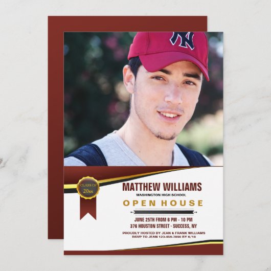 Afstuderen Certificaat Foto Uitnodiging (Voorkant / Achterkant)