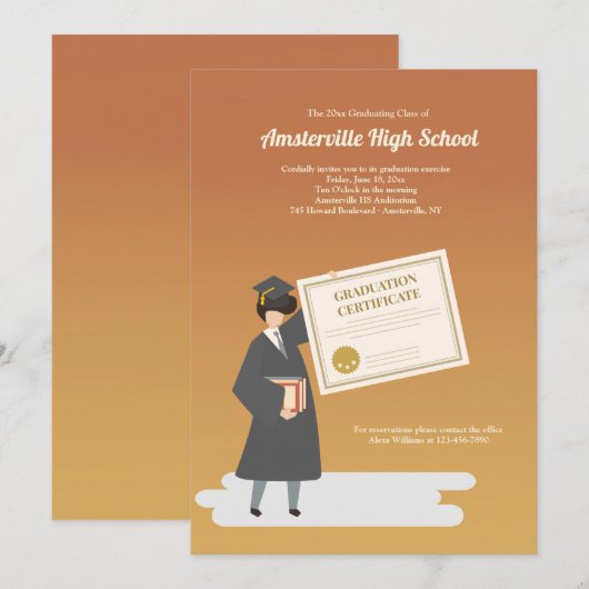 Afstuderen Certificaat Kaart (Voorkant / Achterkant)