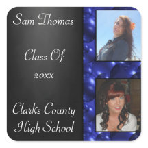 Afstuderen Chalkboard 2 Foto's blauw glazen bellet